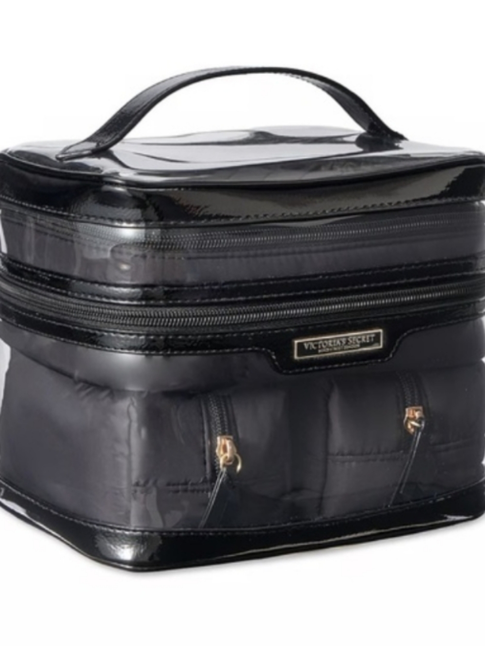 New Victoria's Secret Black 4 Piece Makeup Bag